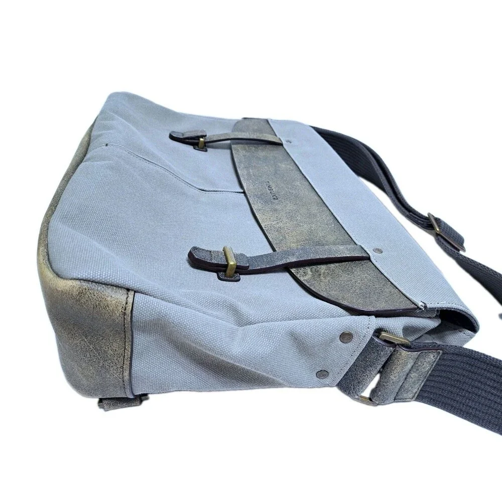 TIMBUK2 Distilled Messenger Canvas Leather Trim Padded Laptop Bag Size Medium